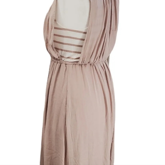 DOLAN Left Coast Collection beige floaty dress faux vest detail S 10 uk - Picture 3 of 7